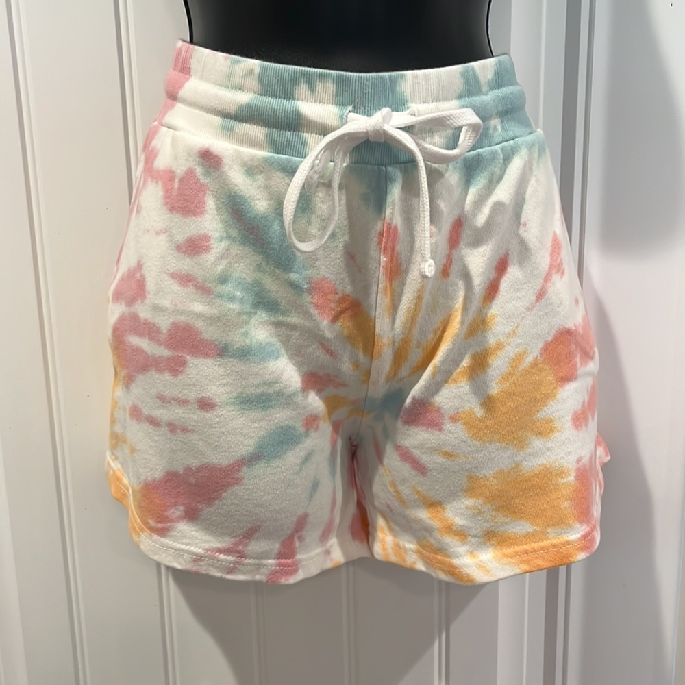 Tie-dye lounge wear cotton shorts